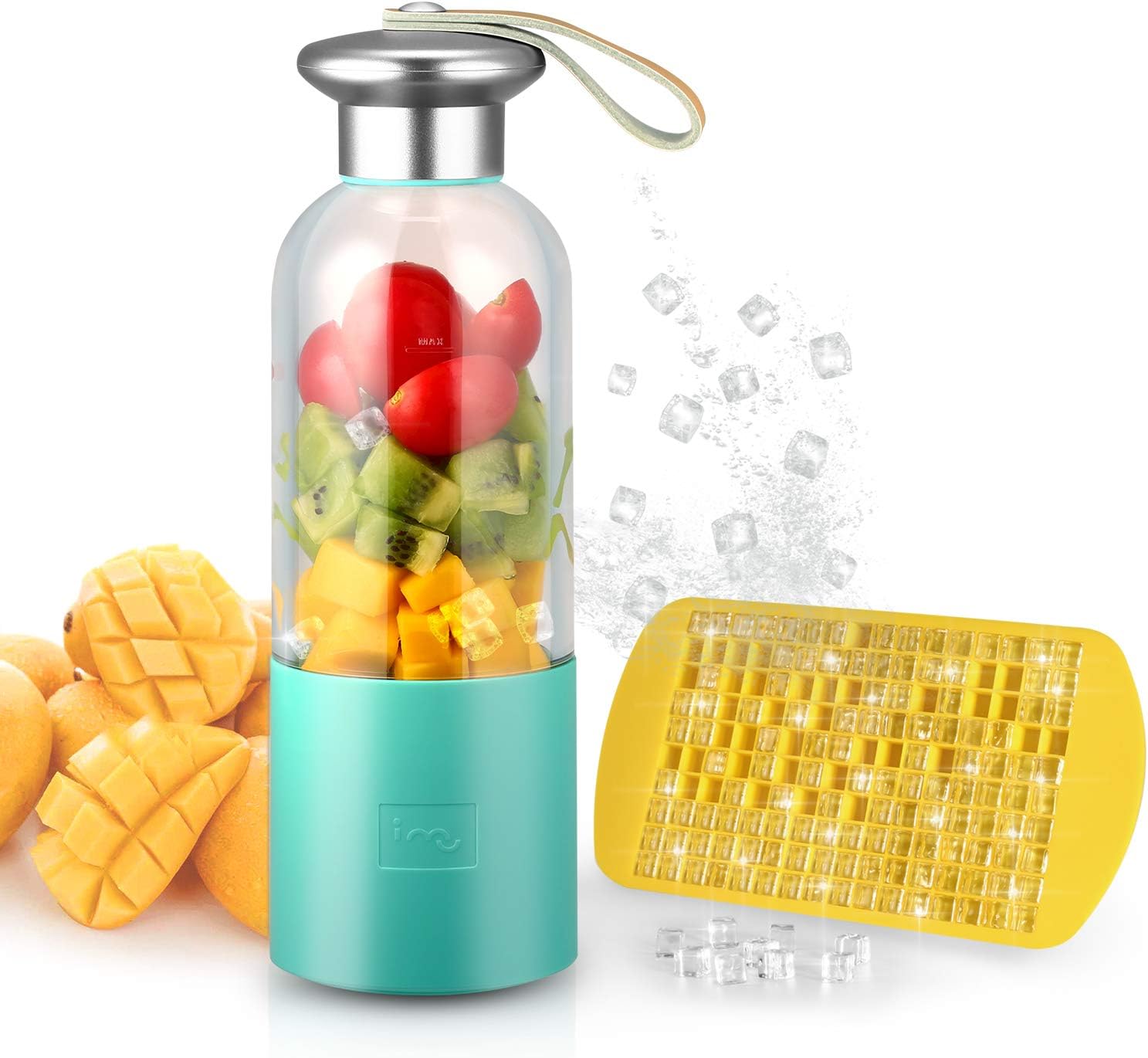 Portable Smoothie Blender Small Blender USB Rechargeable Single Served for Shakes and Smoothies, Fruit Mixer Machine for Ice Fruit and Vegetable with Home Office Outdoor Traveling