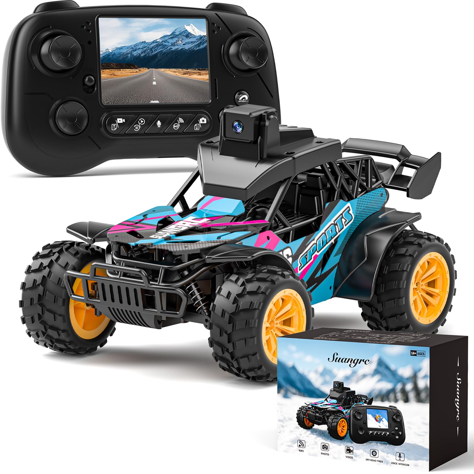 rc truck con telecamera remota 2.4 ghz lcd 2,4 pollici