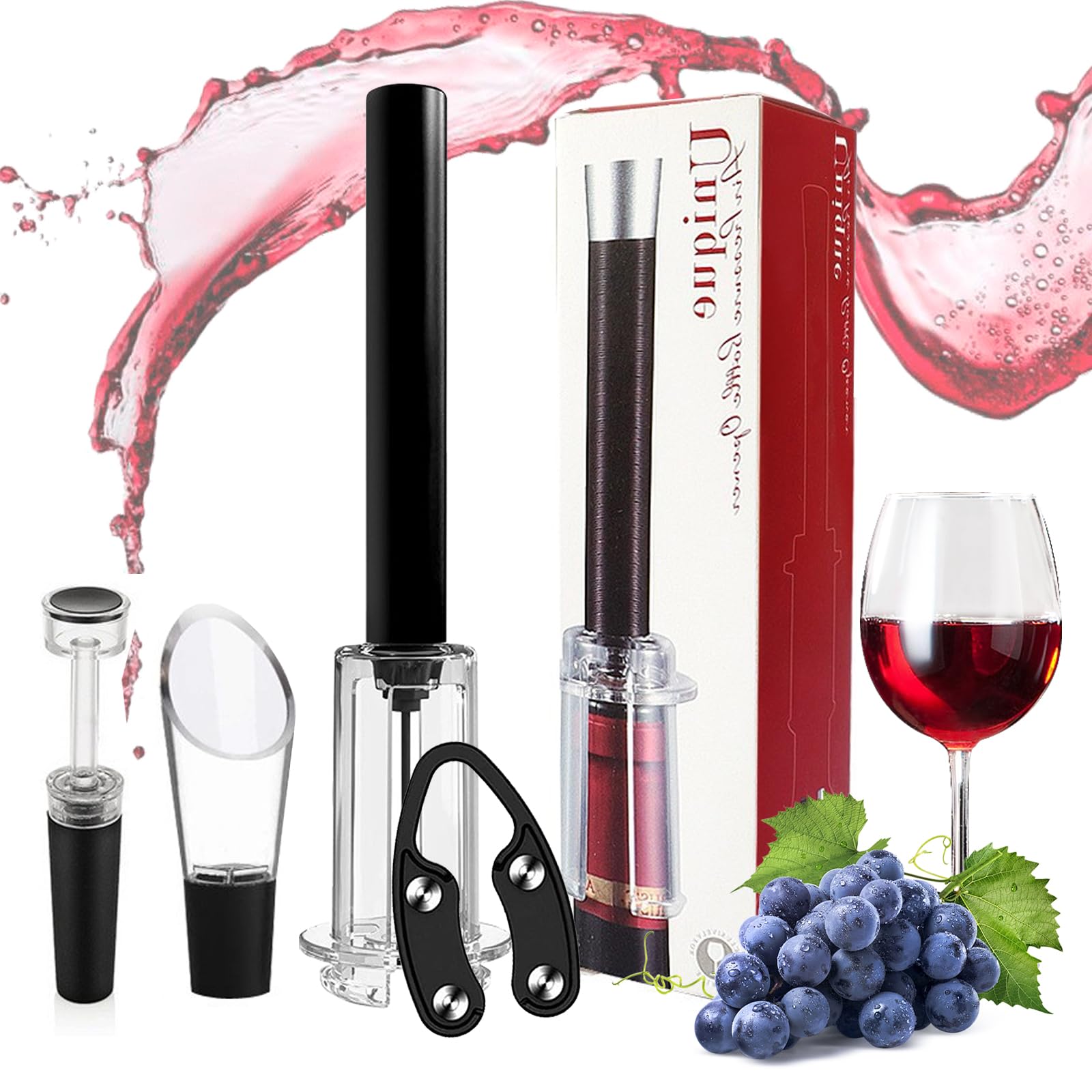 Set Completo De Sacacorchos Profesional – Incluye Cortador De Láminas, Espiral De Repuesto, Vertedor Y Tapón, Ideal Para Restaurantes Y Catas