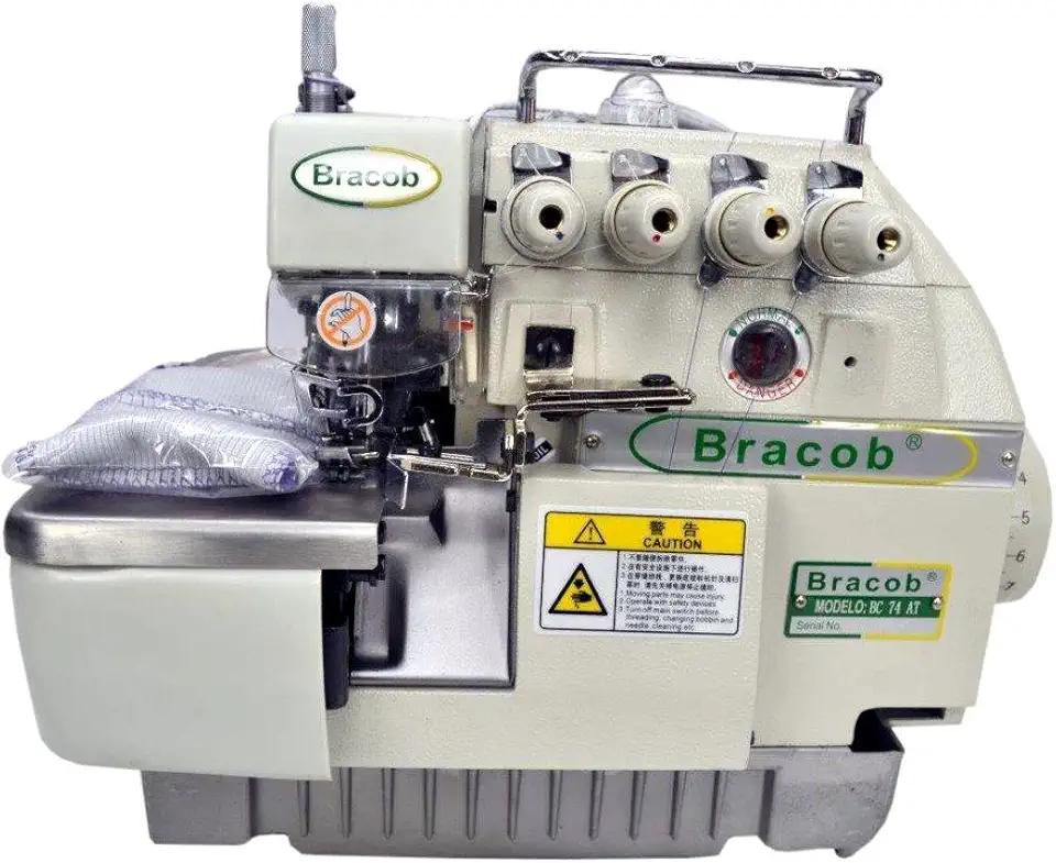 Máquina Industrial Overlock c/Direct Drive, 2 Agulhas, 4 Fios, 6000rpm BC74-AT - BRACOB (110)