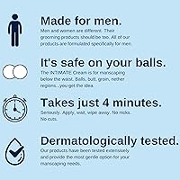 Vista 2 de No Hair Crew Crema depilatoria íntima/privada en casa para hombres, sin dolor, impecable, calmante para cabello corporal masculino grueso