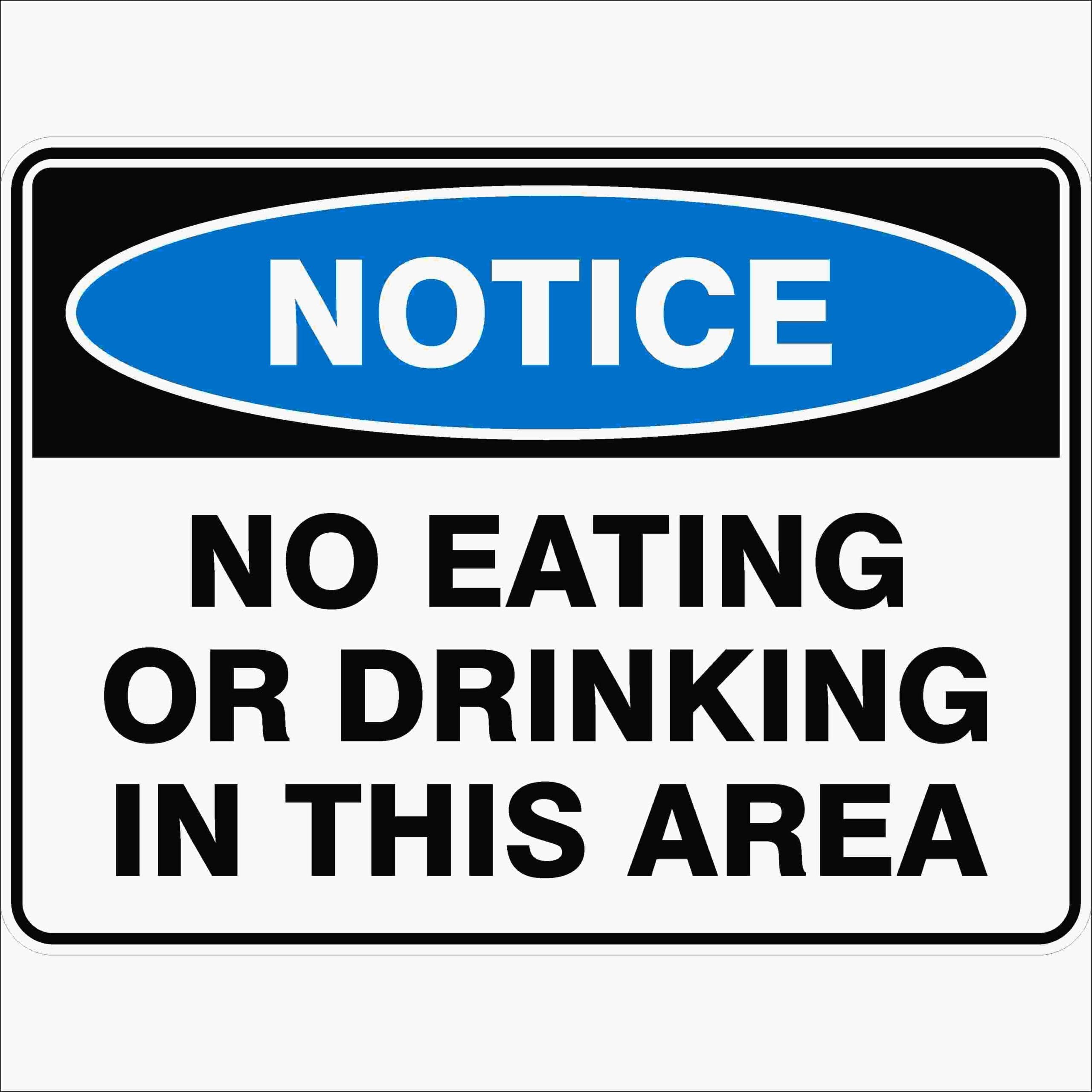 No Eating Or Drinking In This Area Notice Signs Metal Tin Sign 8 x 12 inch for Industrial & Commercial