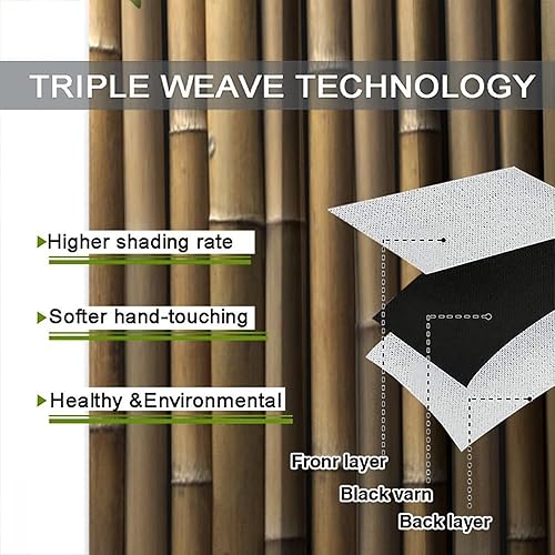 Miniatura 7 de Cortinas de bambú 3D impresas para exteriores, cortinas de bambú natural japonés zen, sala de estar, cocina, bolsillo para barra, cortinas de