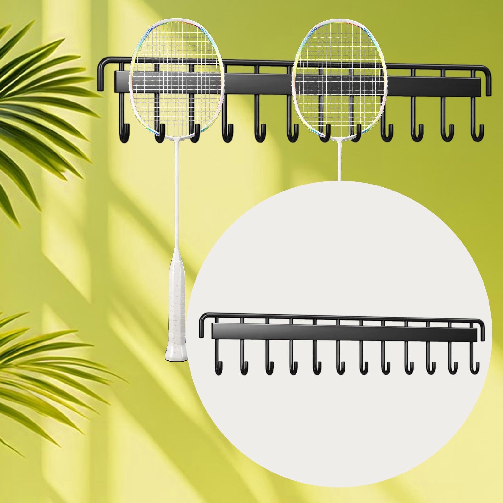 Supporto da Parete per Racchette da Badminton, Gancio per Appendere, Robusto Porta Racchette da Tennis per Allenamenti in Club, Scuola, G