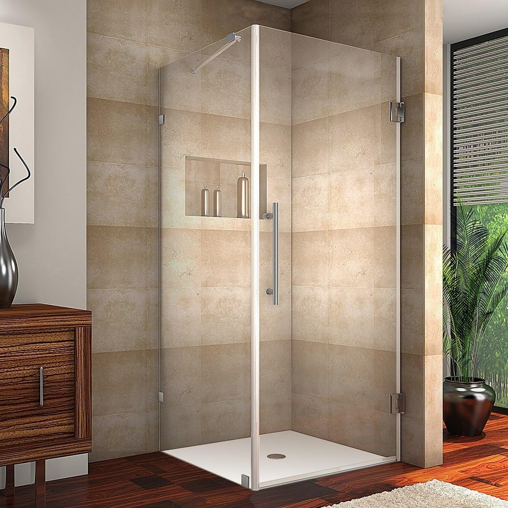 Aston SEN988-CH-36-10 Aquadica Completely Frameless Square Hinged Shower Enclosure, 36" x 36" x 72", Polished Chrome