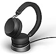 Jabra Evolve 75 MS Wireless Headset, Stereo – Includes Link 370 USB Adapter and Charging Stand – Bluetooth Headset with World-Class Speakers, Active Noise-Cancelling Microphone, All Day Battery
