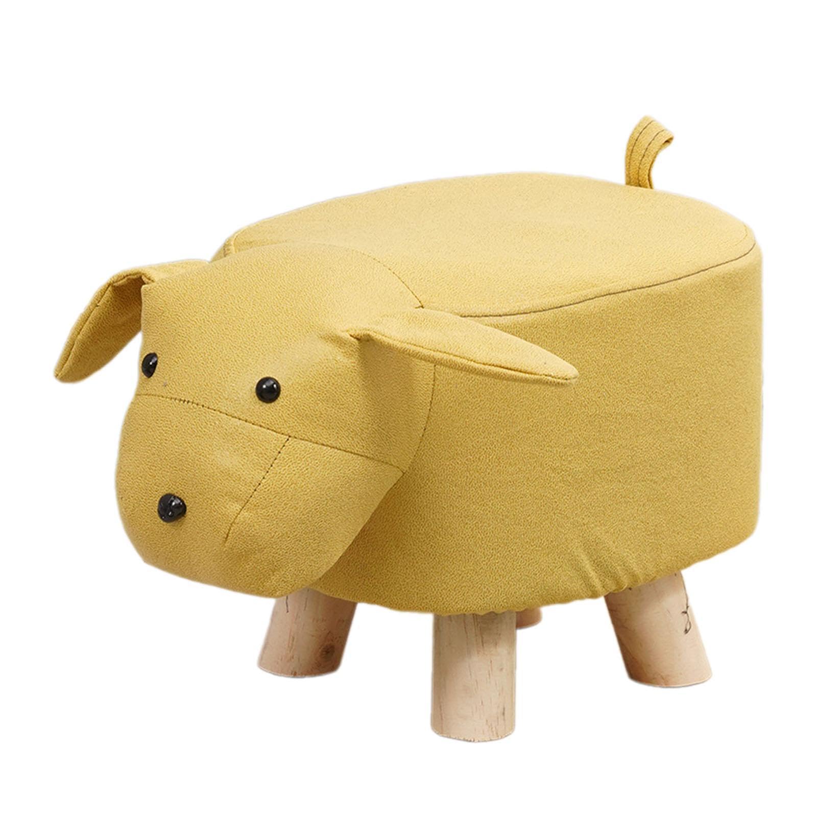 Kinder Fußhocker, Tierisches Design, Bequemer Sitz für Kinderzimmer, Gelber Hund