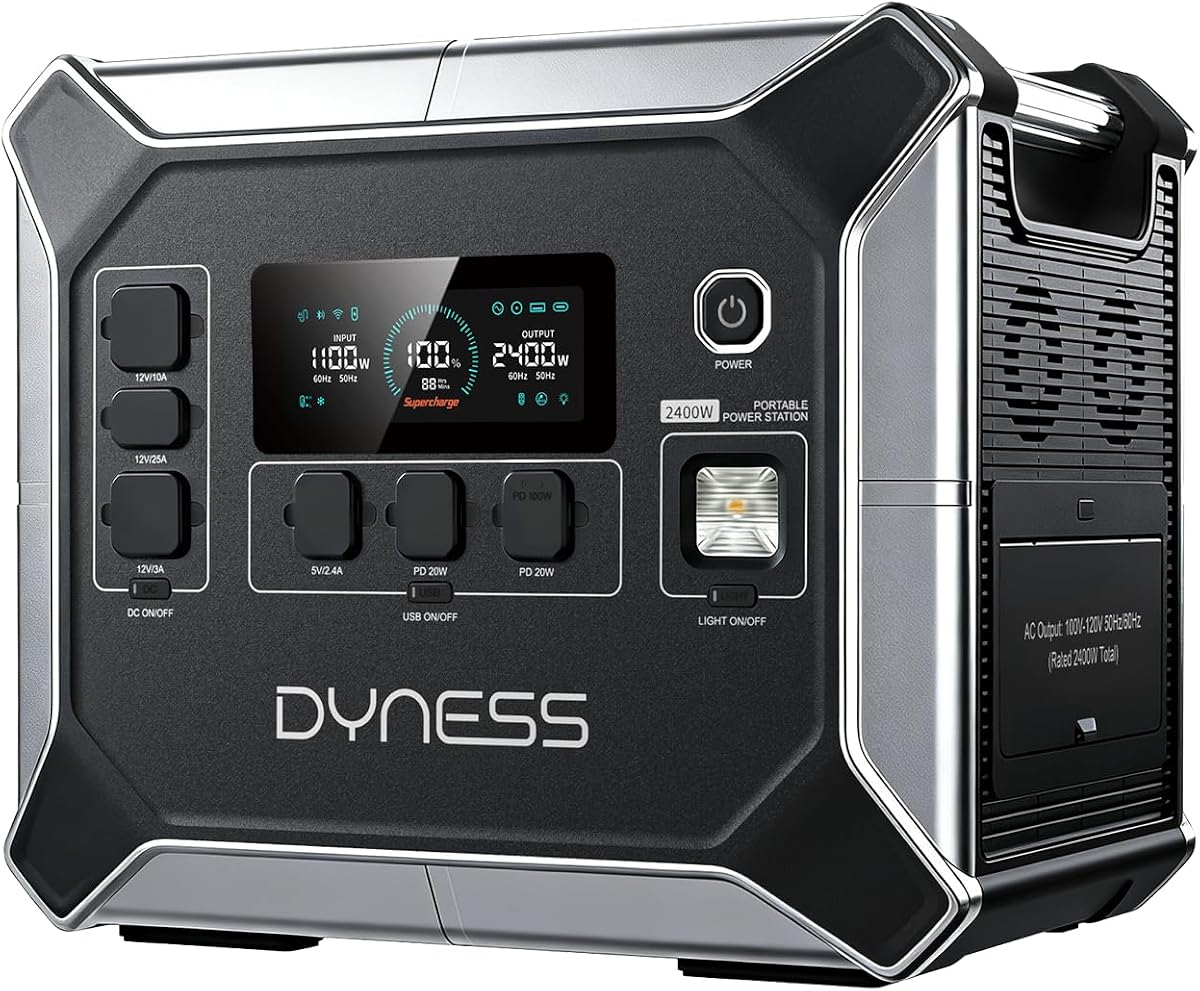 DYNESS Portable Power Station, 2048Wh, 2400W Output, LiFePO4 Battery