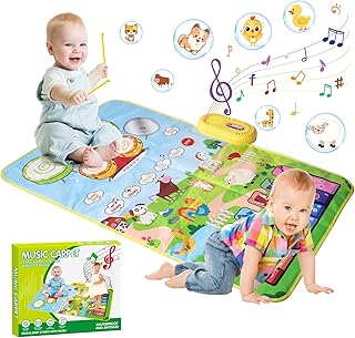 Music Mat Toddler Toys for 1 2 3 Year Old Boy Toys for Ages 0-2, Baby Toys Gifts for 1 2 3 Year Old Boys Birthday Gift Sen...