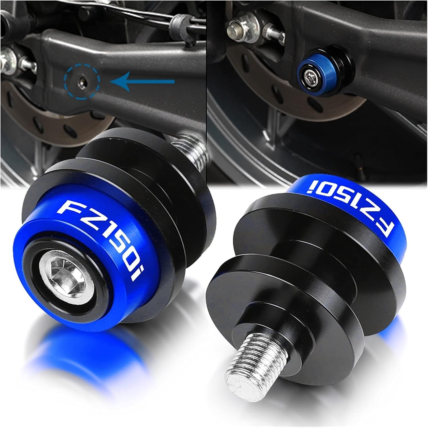 Motorcycle Stand Screws 6MM Swingarm Slider Spools for Yamaha FZ150i FZ 150 I 2013-2021 Swing Arm Bracket Screw (Color : Green)