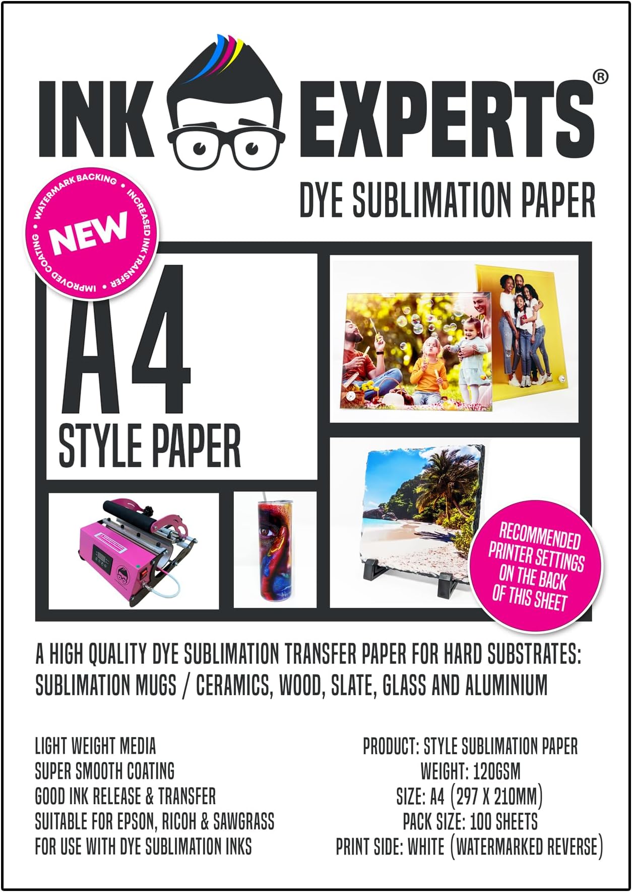 Ink Experts Style A4 Sublimation Paper 120gsm (100 Sheets)