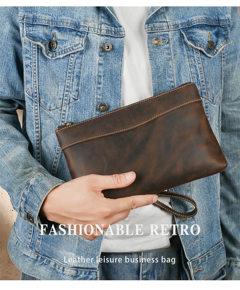 Genuine Leather Men's Long Wallet Top Layer Cowhide Business Casual Money Gift for Husband Father3