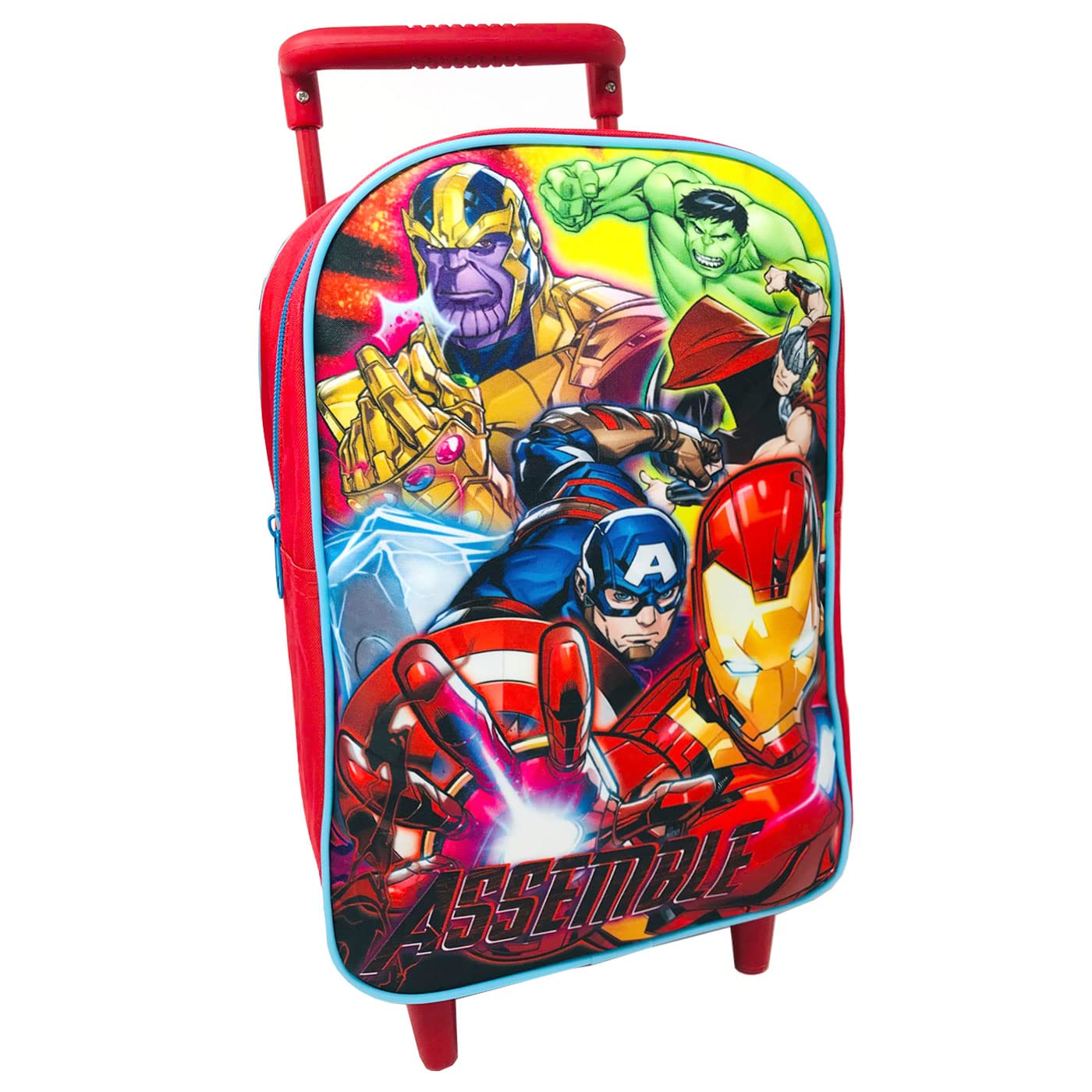 HAPPY SCHOOL Los Vengadores Mochila Trolley Infantil 31cm Mochila con Ruedas para Niños y Niñas Mochila Guardería, Colegio, Viaje