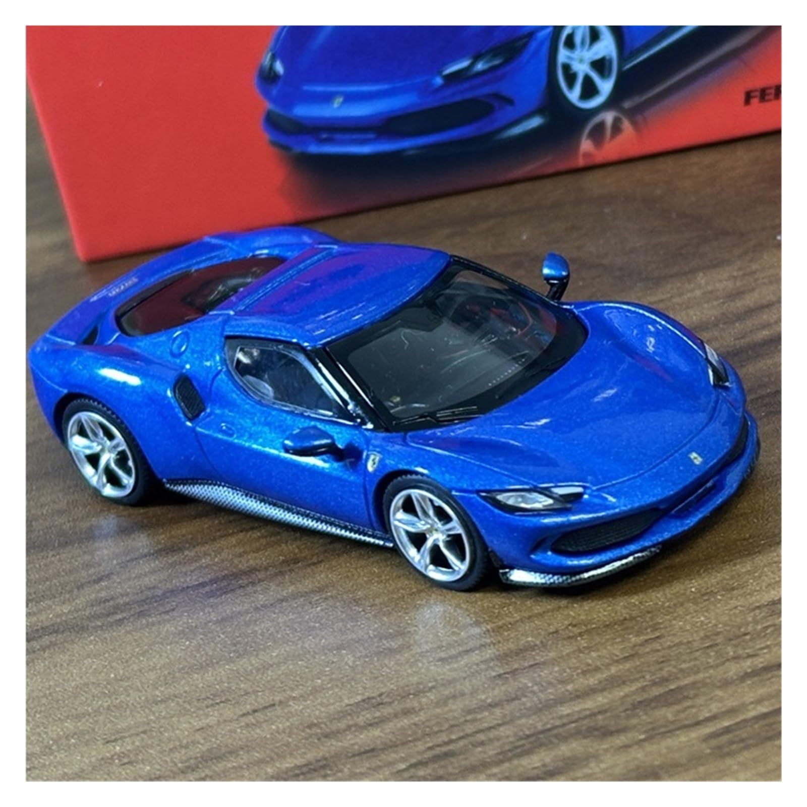 Metallo Scala Replica 1 64 Per Ferrari 296 GTB Blu Corsa Lega Berlina Modell Auto Da Collezione Wagon Giocattolo Per Gli Amanti Delle Hobby Veicoli Giochi Set