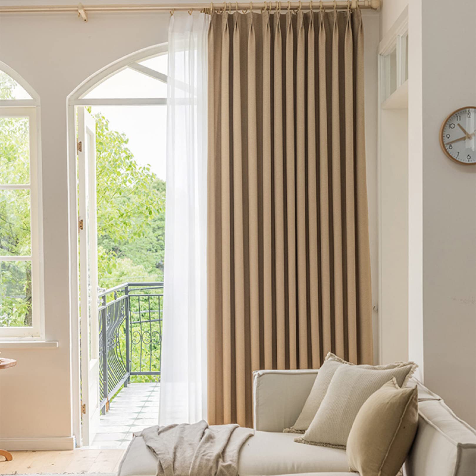 Amazon｜カーテン 1級遮光 ドレープカーテン 厚手 1枚入 2倍ヒダ仕様