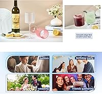 Vista 7 de Copas Cálices de Vino de Plástico – Copas de Vino Acrílicas de 12 onzas Origami Irrompibles Vasos de Cóctel de Plástico Transparente Reciclables