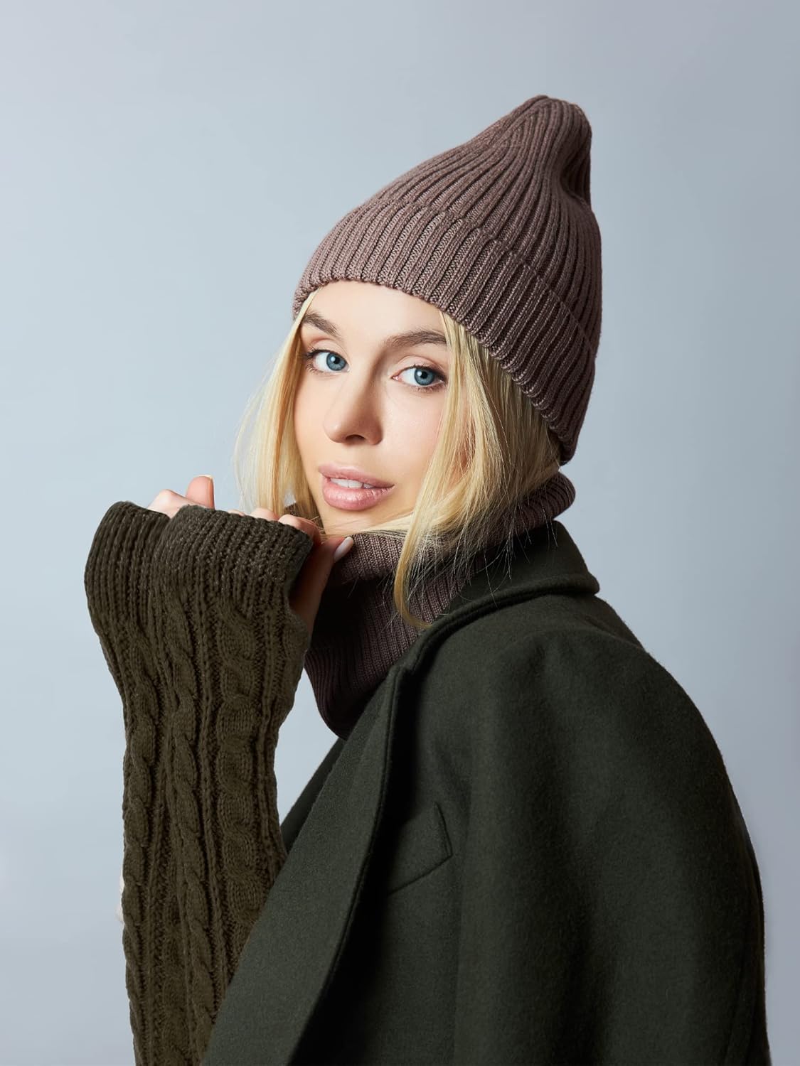 Bememo 3 Pairs Arm Warmers Long Fingerless Gloves Knit Wrist Warmers with Thumb Hole Open Finger Arm Socks for Women Adult - Image 4