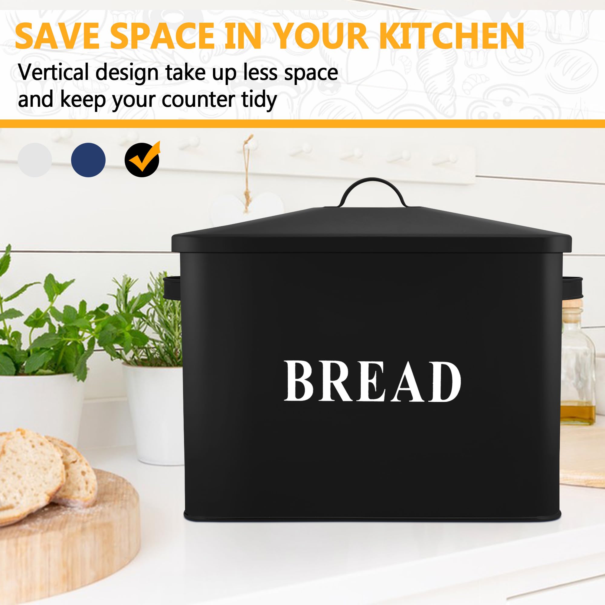 Brabantia Cestino per pane Coperchio ribaltabile, Acciaio inox, Acciaio