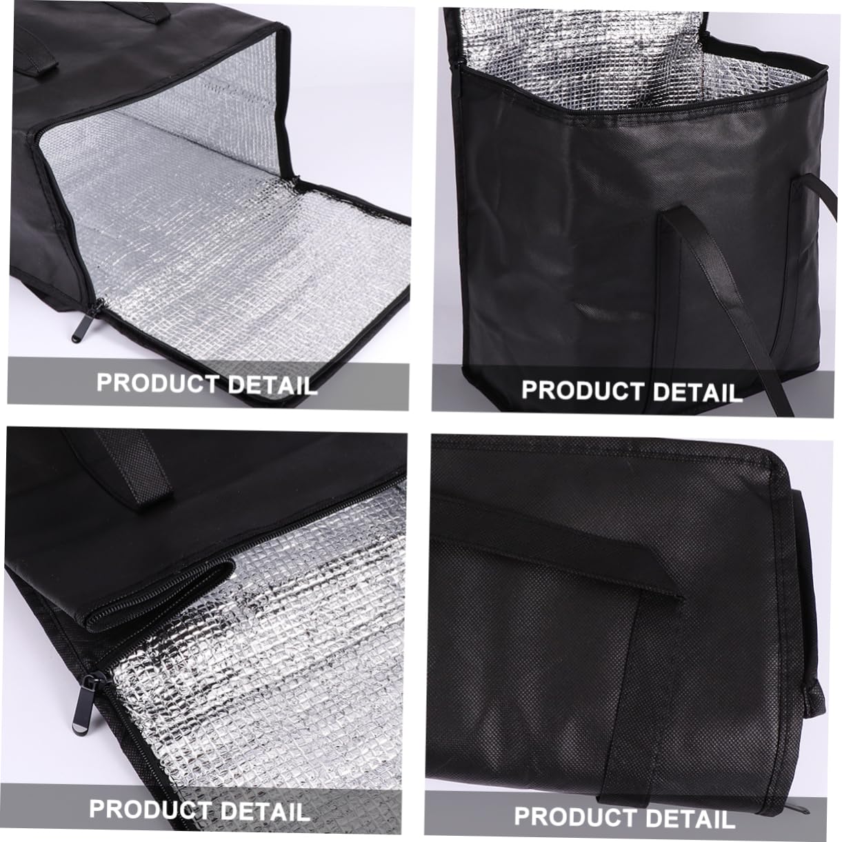 Cabilock 3 Pz Borsa Isolante in Foglio Di Alluminio Non Tessuto Sacchetti Della Spesa Riutilizzabili Da Cucina Borse Termiche Per Il Trasporto Di Alimenti Viaggio Tessuto Non Tessuto Black