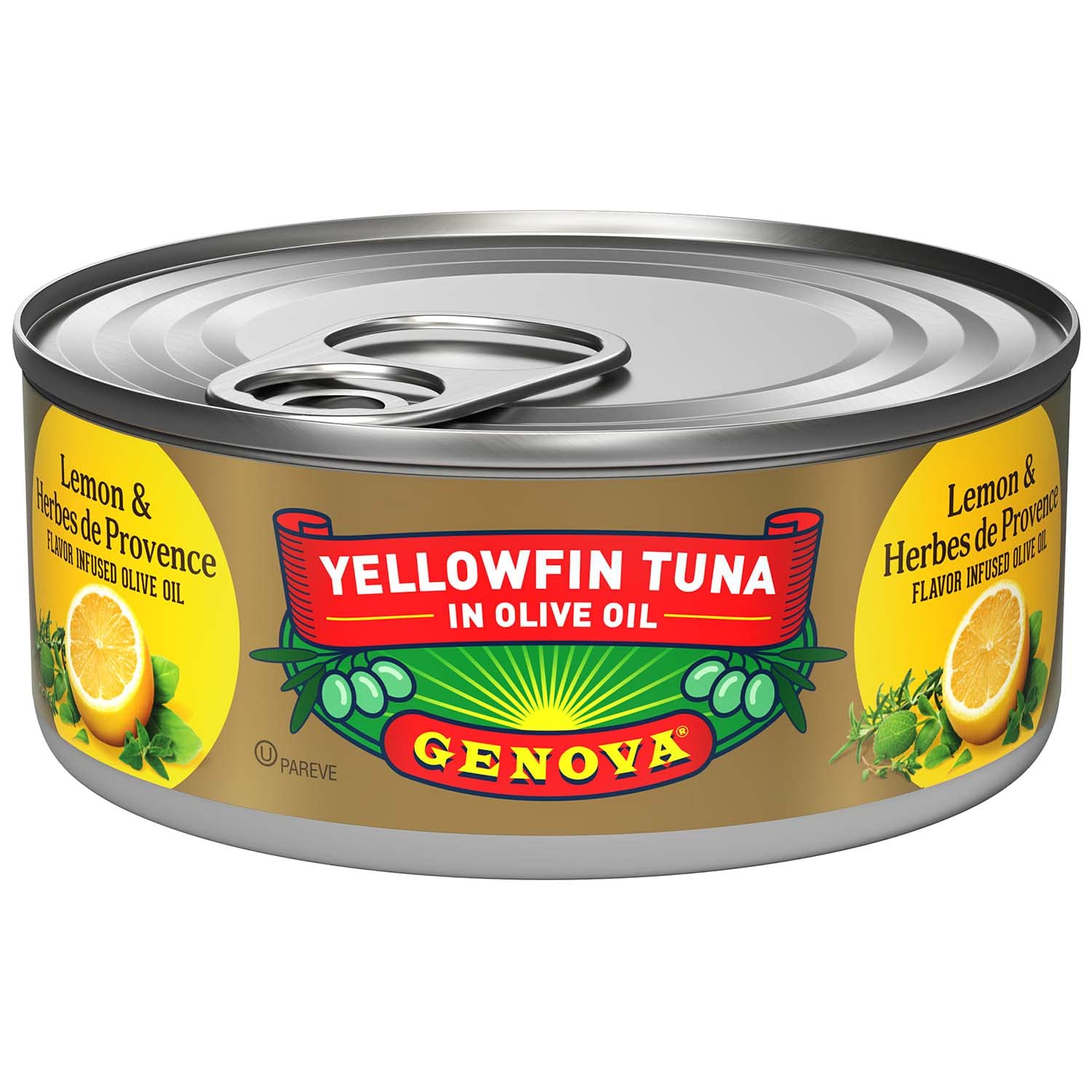Genova Premium Yellowfin Tuna in Lemon and Herbes de Provence Infused Olive Oil, 5-Ounce Can (Pack of 1)
