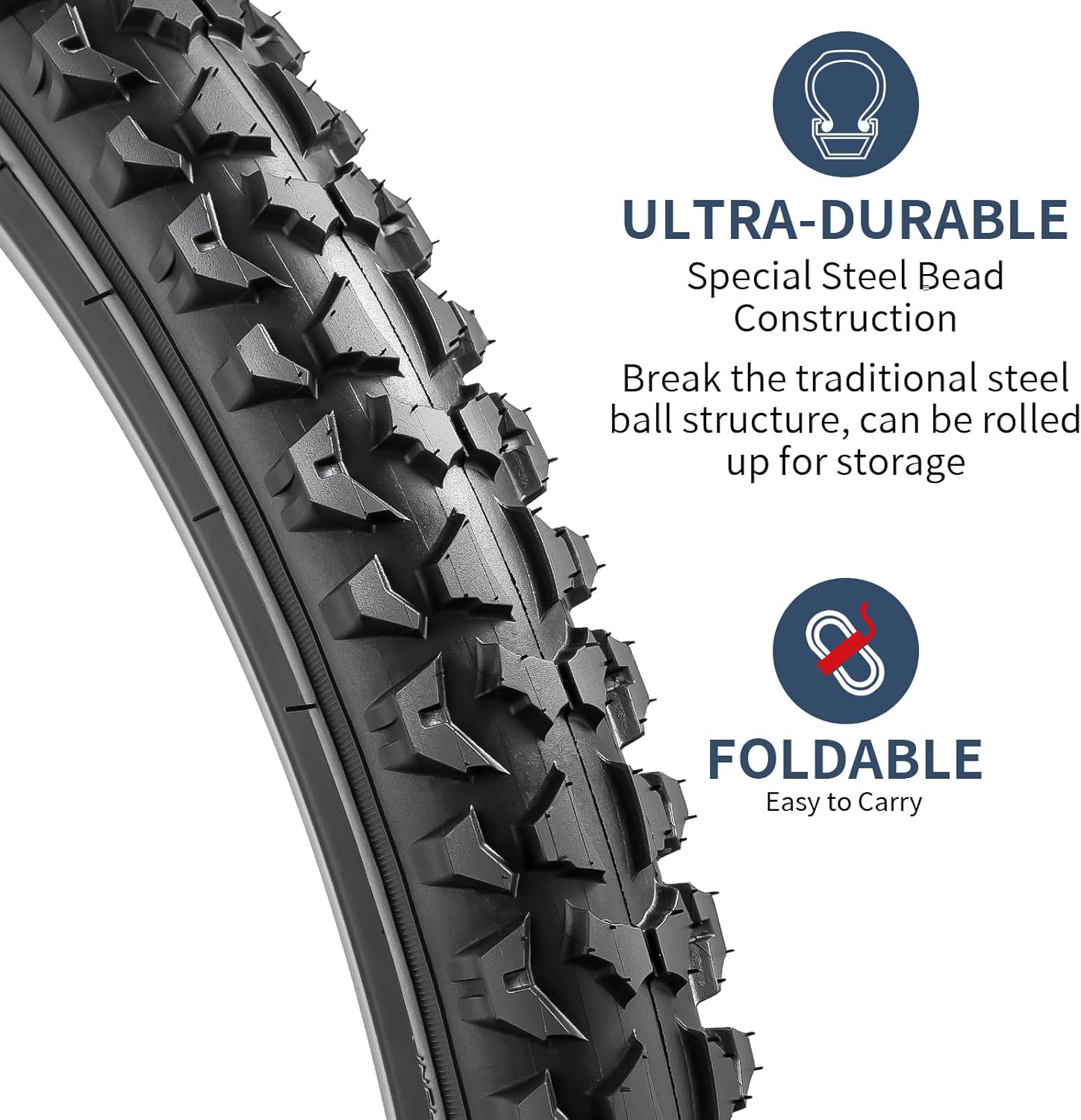 YUNSCM 2-PCS 20" Bike Tires 20x2.125/57-406 Compatible with Mountain Bike 20x2.0 20x2.10 20 x 2.125 20x2.15 Bicycle Tires (Y-1121)