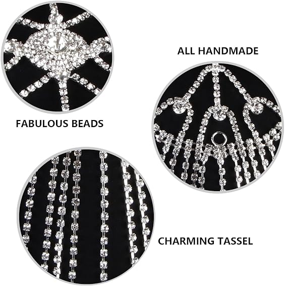 1920s Accessories for Women Roaring 20s Gatsby Headpiece Flapper Headband Rhinestone Wedding Hair Pieces for Brides Silver