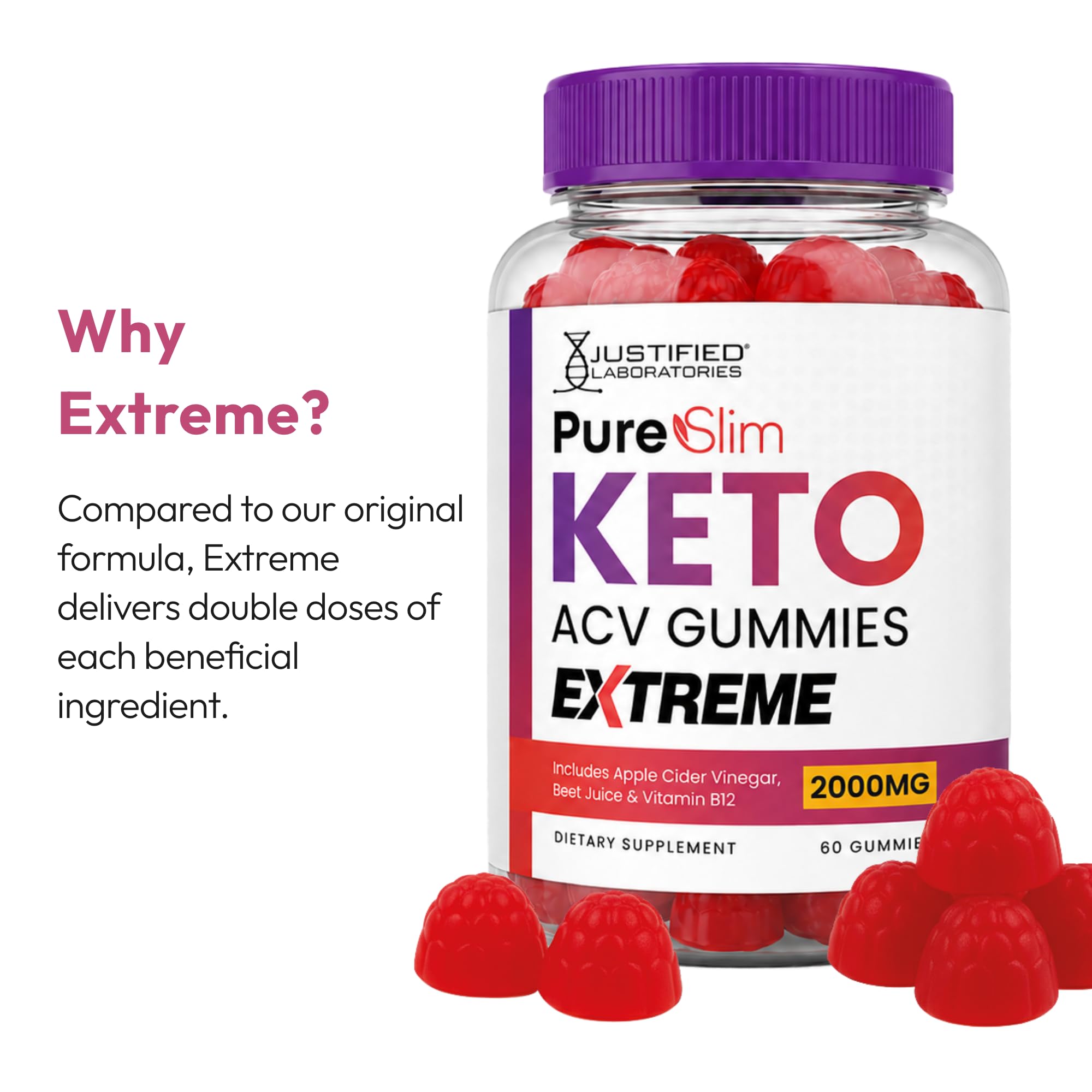 Amazon.com: Justified Laboratories Pure Slim Keto ACV Gummies