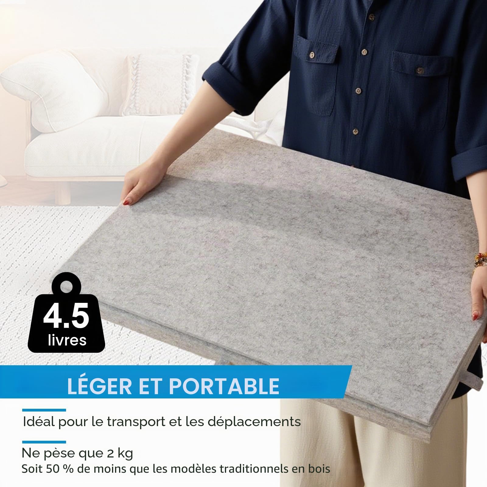 Table de puzzle 1000 pièces – Plateau à puzzle inclinable avec support et couvercle 2 en 1, super léger plateau de puzzle en feutre avec 6 tiroirs, plateau de puzzle portable, surface