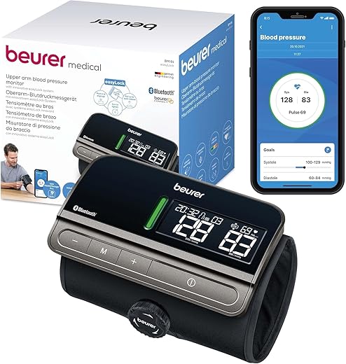 Beurer – Tensiómetro de brazo Beurer BM-81 Bluetooth cierre fácil.