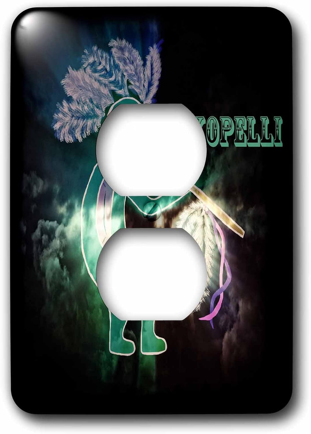 3dRose LSP_218808_6 Kokopelli is an Image I Created Using My Computer & Digital Art 2 Plug Outlet Cover