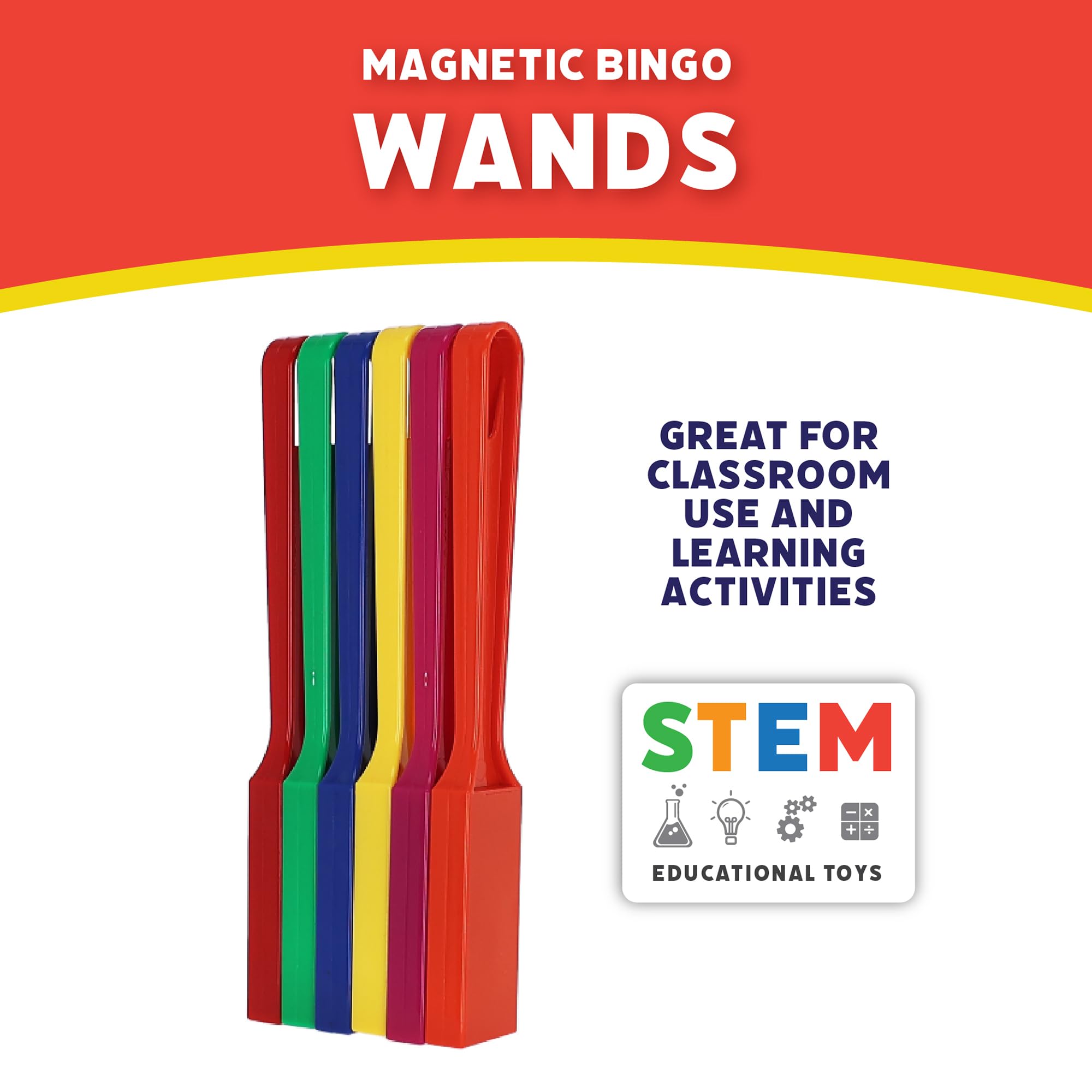 POPULAR PLAYTHINGS Magnetstäbe – Set mit 6 bunten Magnetstäben für wissenschaftliche Experimente, STEM-Lernen und sensorisches Spielen – pädagogische Magnete zum Zählen, Sortieren und Entdecken