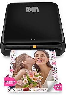 Kodak Step Wireless Mobile Photo Mini Printer (Black) Compatible w/iOS & Android, NFC & Bluetooth Devices