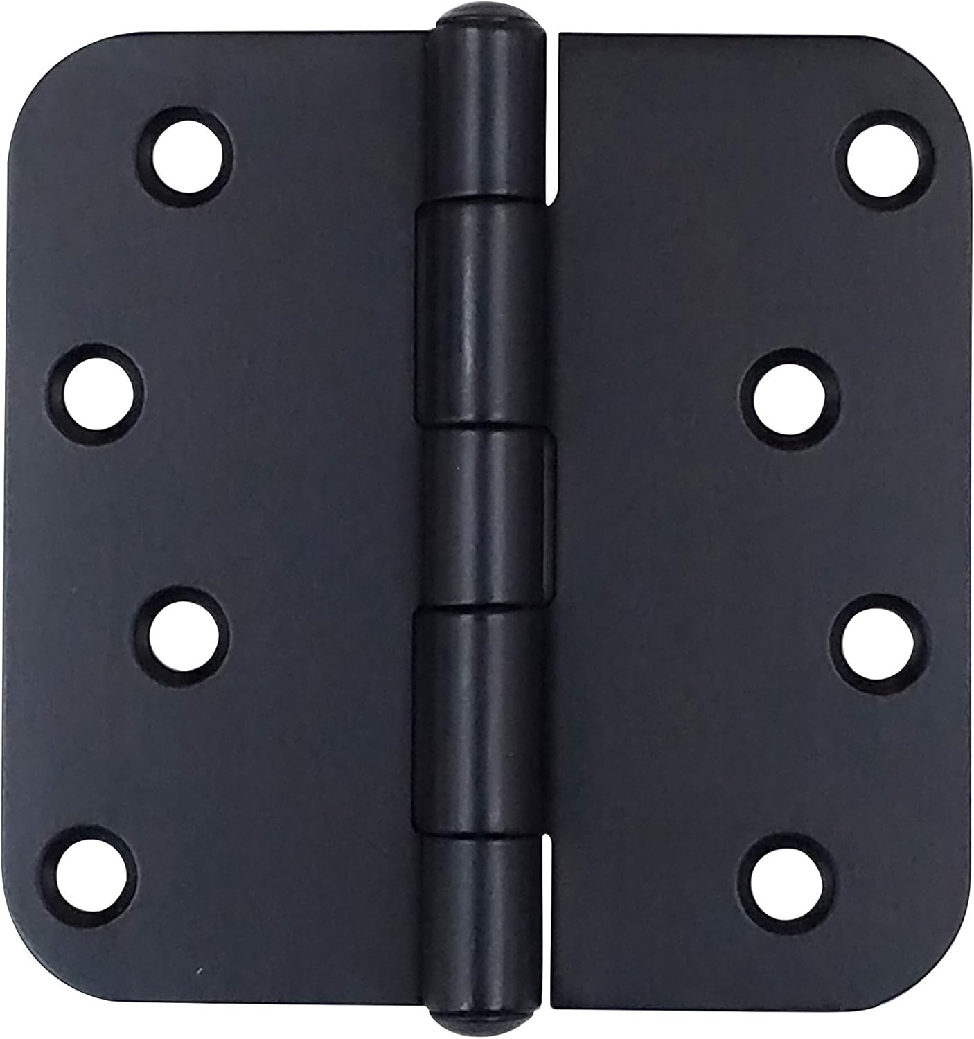 Hinge Outlet Black Stainless Steel Door Hinges - 4 Inch with 5/8 inch Radius, Non-Removable Pin, Rust Resistant (Black, 3 Pack)