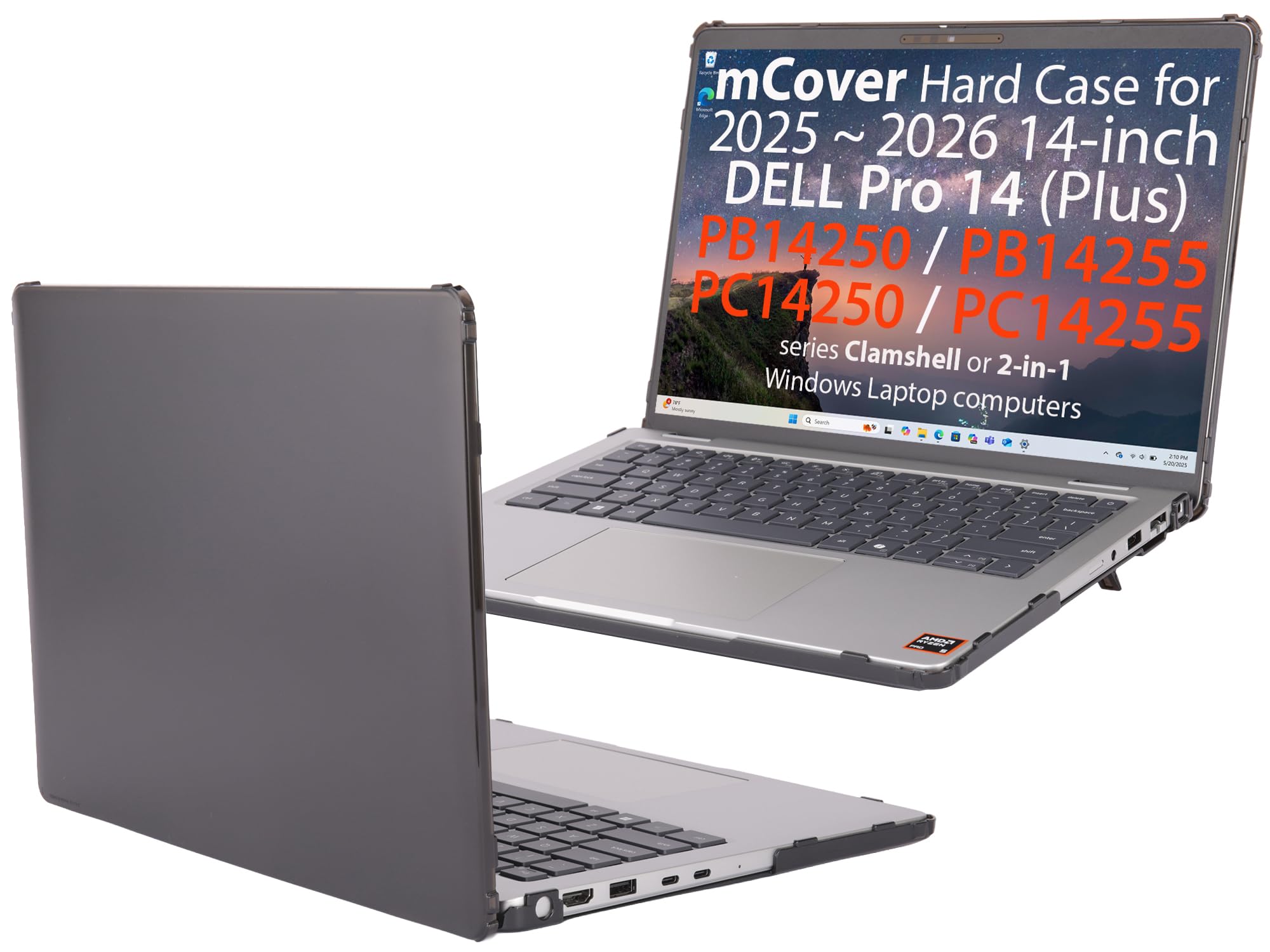 mCover Etui kompatybilne tylko z 2025-2026 35.6 cm Dell Pro 14 Plus PB14250 PB14255 i Pro 14 PC14250 PC14255 Windows PC (nie pasuje do innych modeli Dell) - czarne