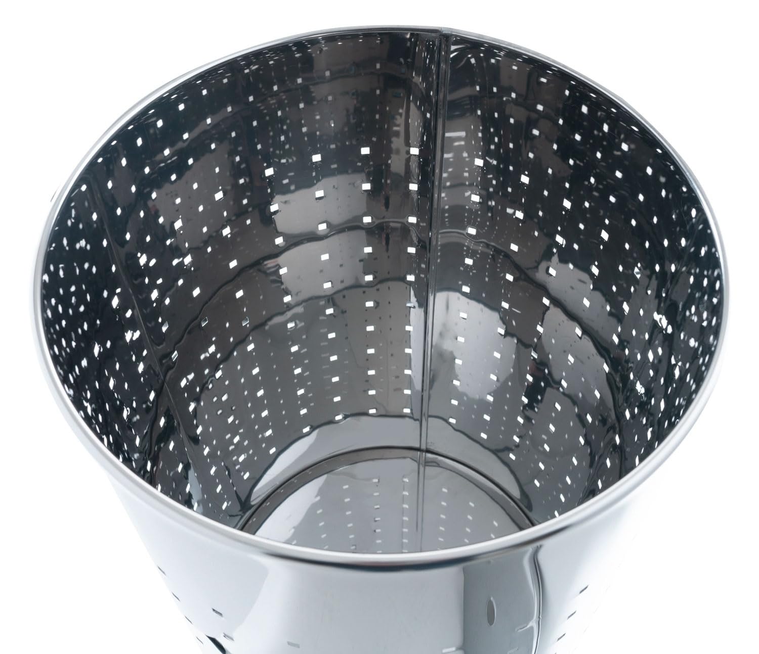 Wäschetonne Wäschesammler Wäschekorb Wäschebox Wäschetruhe mit Deckel und Luftlöchern | Edelstahl | Grau | Ø 29 cm | 54 cm hoch | 37 Liter Fassungsvermögen