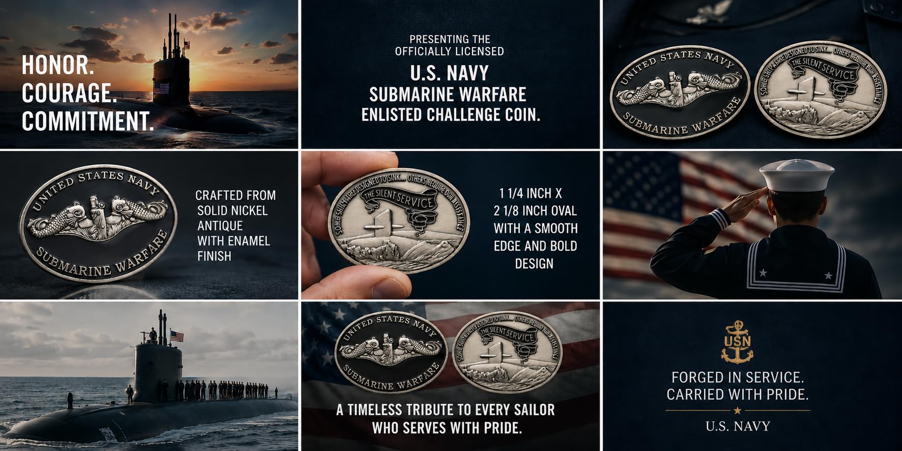 Amazon.com: U.S. Navy Submarine Warfare Enlisted Challenge Coin