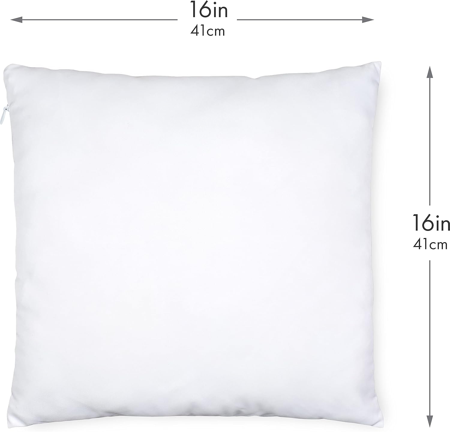 16" x 16" Memory Foam Stuffer Pillow Insert Sham Square Pillow Cushion for Extra Comfort & Support, Zip Pocket w/Mini Stuffer Zip-in Insert - Adjustable with Any Decorative Cover