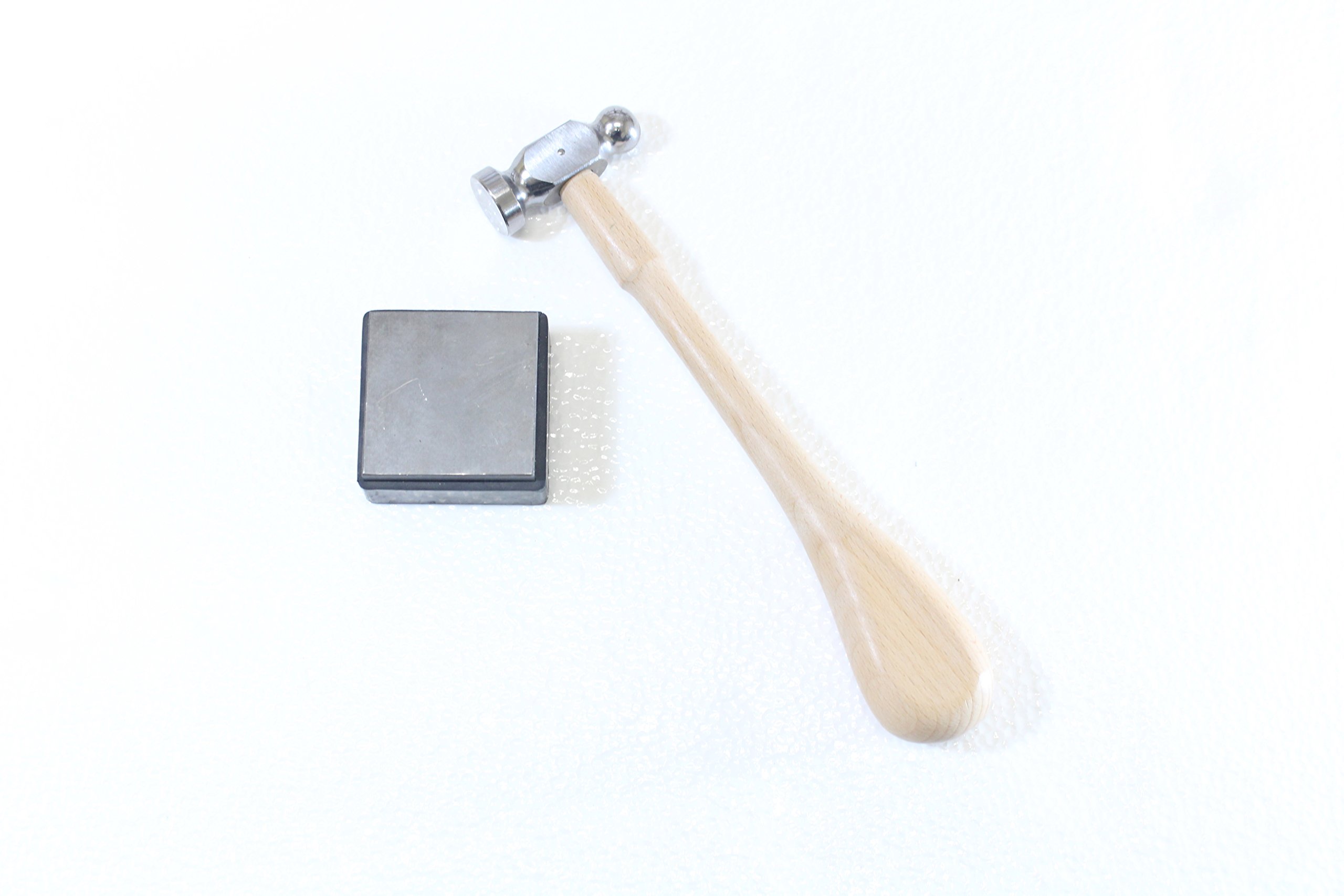 ToolUSA Steel & Rubber Block with Chasing Hammer Set | Dual-Sided 2.5