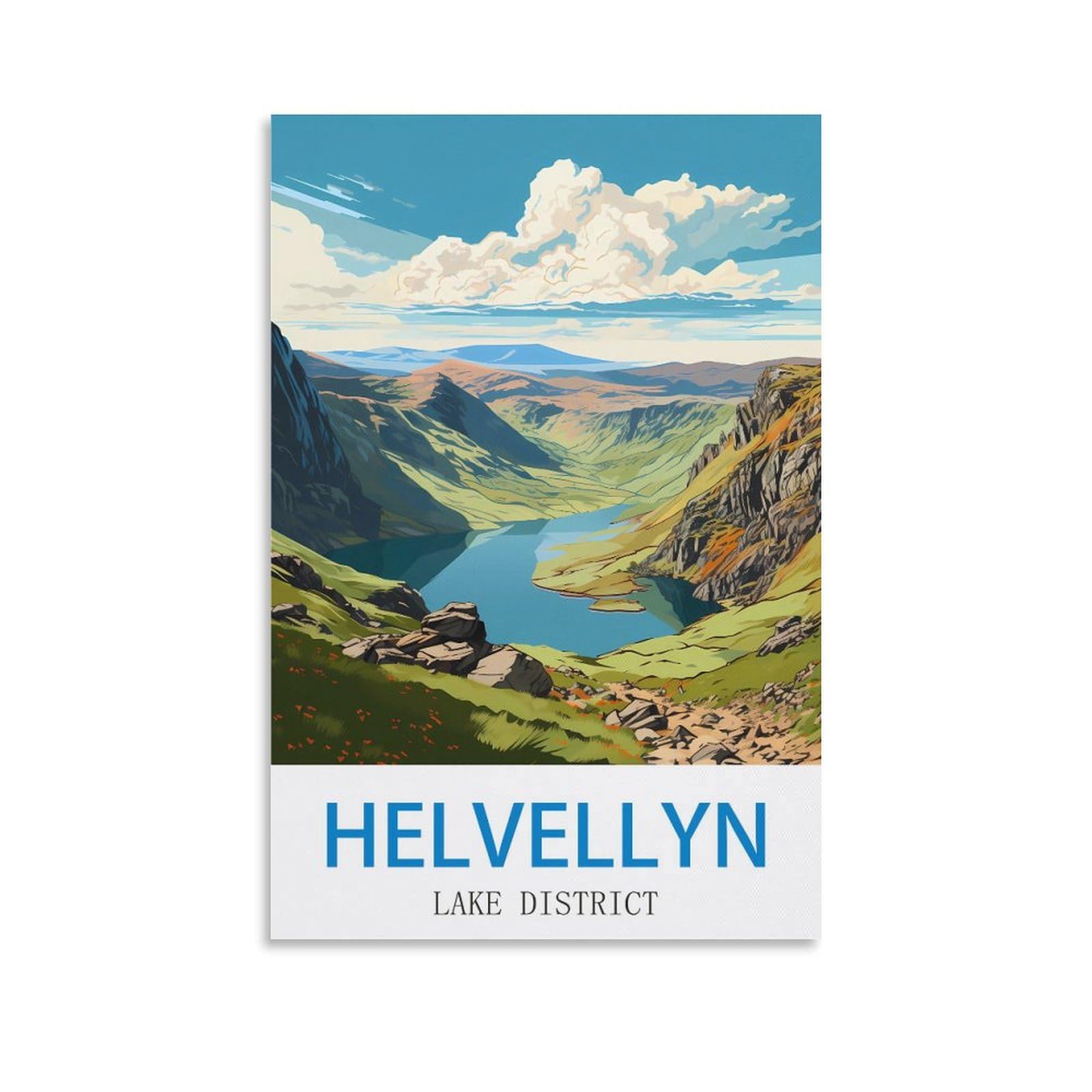 Paint by Numbers Kits for Adults, Helvellyn Lake District Arts and Crafts Kit for Adults Beginner, Drawing Paintwork for Home Wall Decor 20x30cm