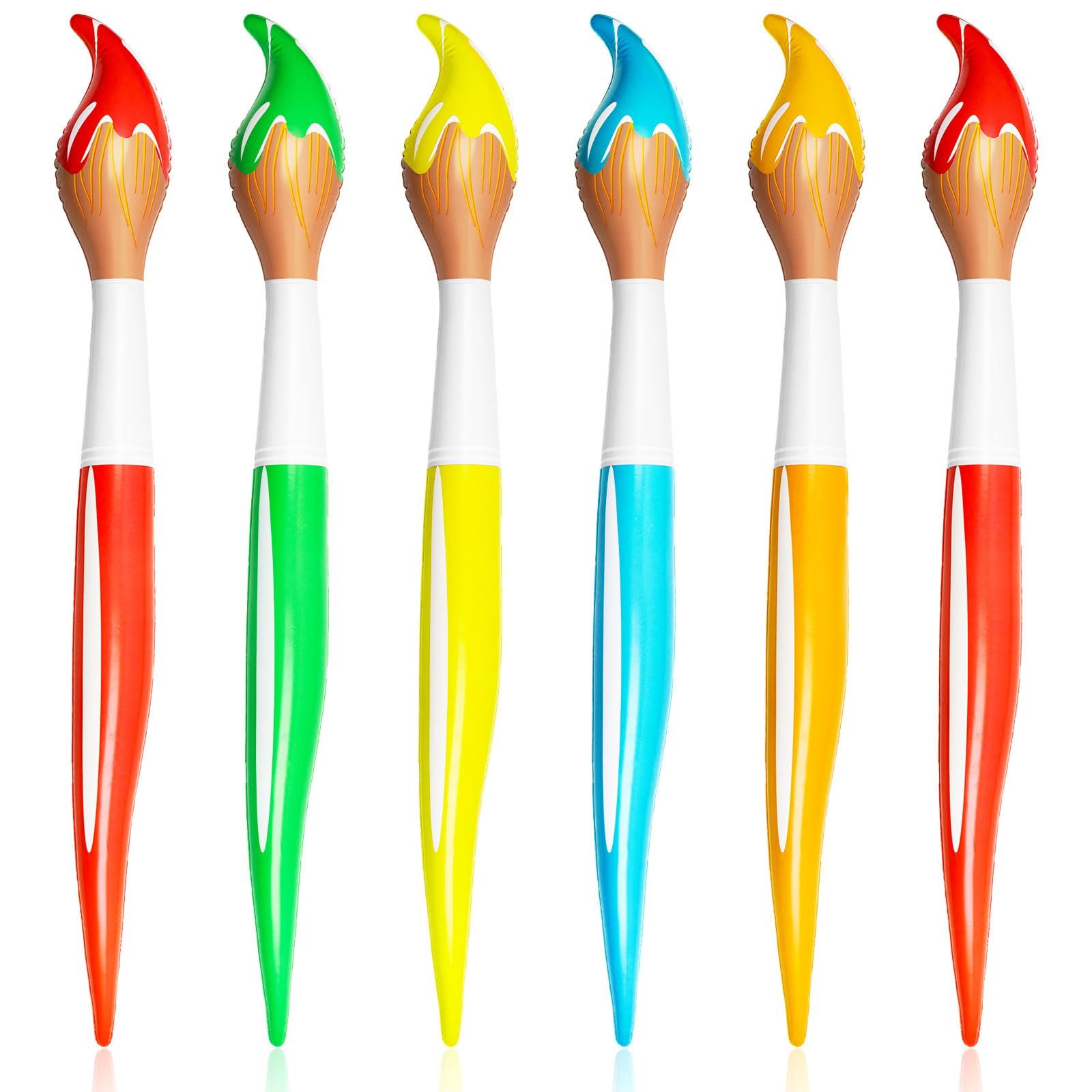 6 Pcs Inflatable Paint Brushes for Back to School Party Decorations Giant Blow up Paintbrushes Large Art Paint Brushes Balloon for School Classroom