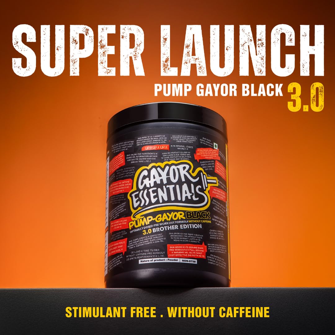 Pump Gayor 3.0Brother Edition CaffeineFree PreWorkout(Lemon Shikanji,360g) — Amazon image 9