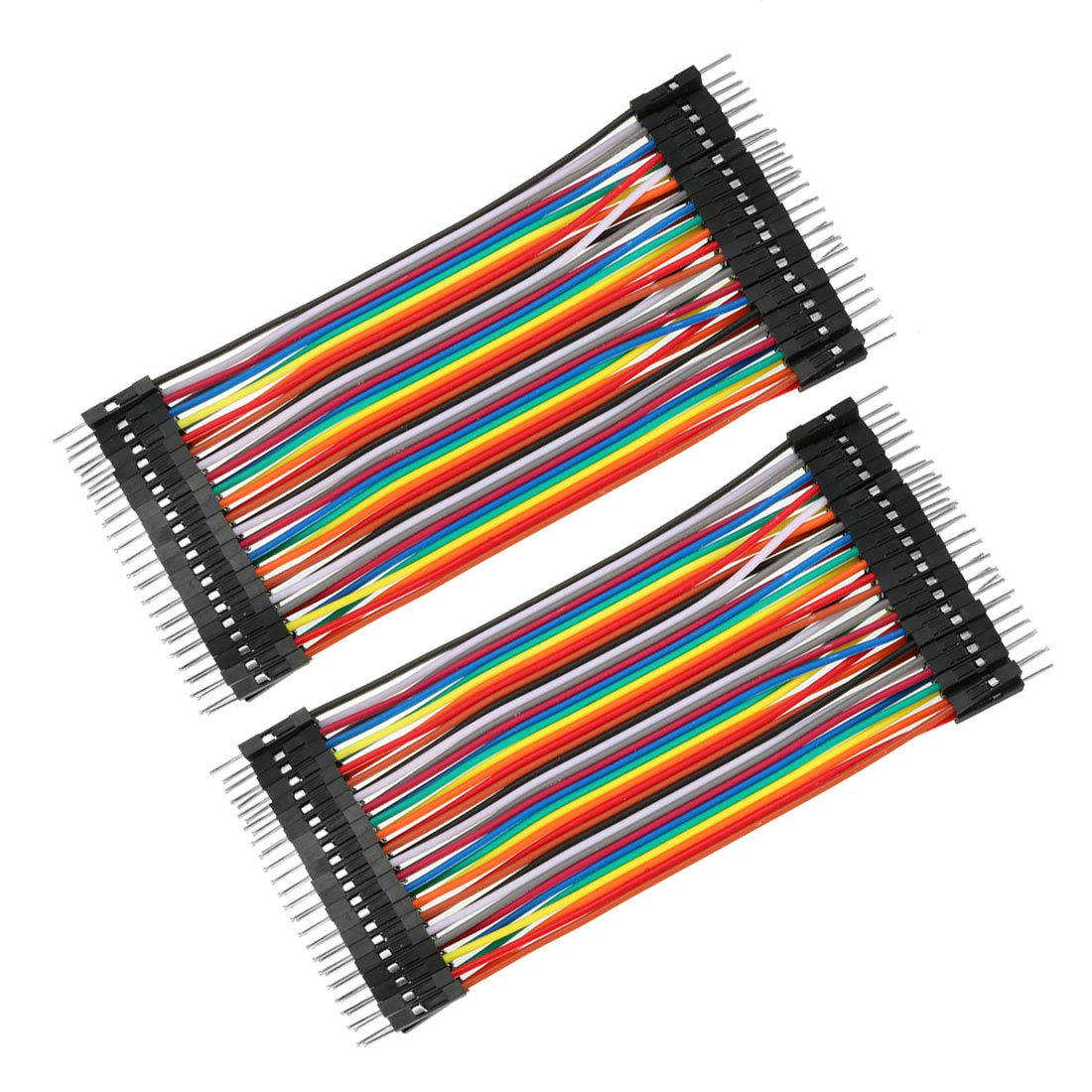 Wiring Connecting Terminals - 2Pcs 40Pin Male to Male Breadboard Jumper Wire 2.54mm Pitch Ribbon Cable 11cm Length for PCB Projects