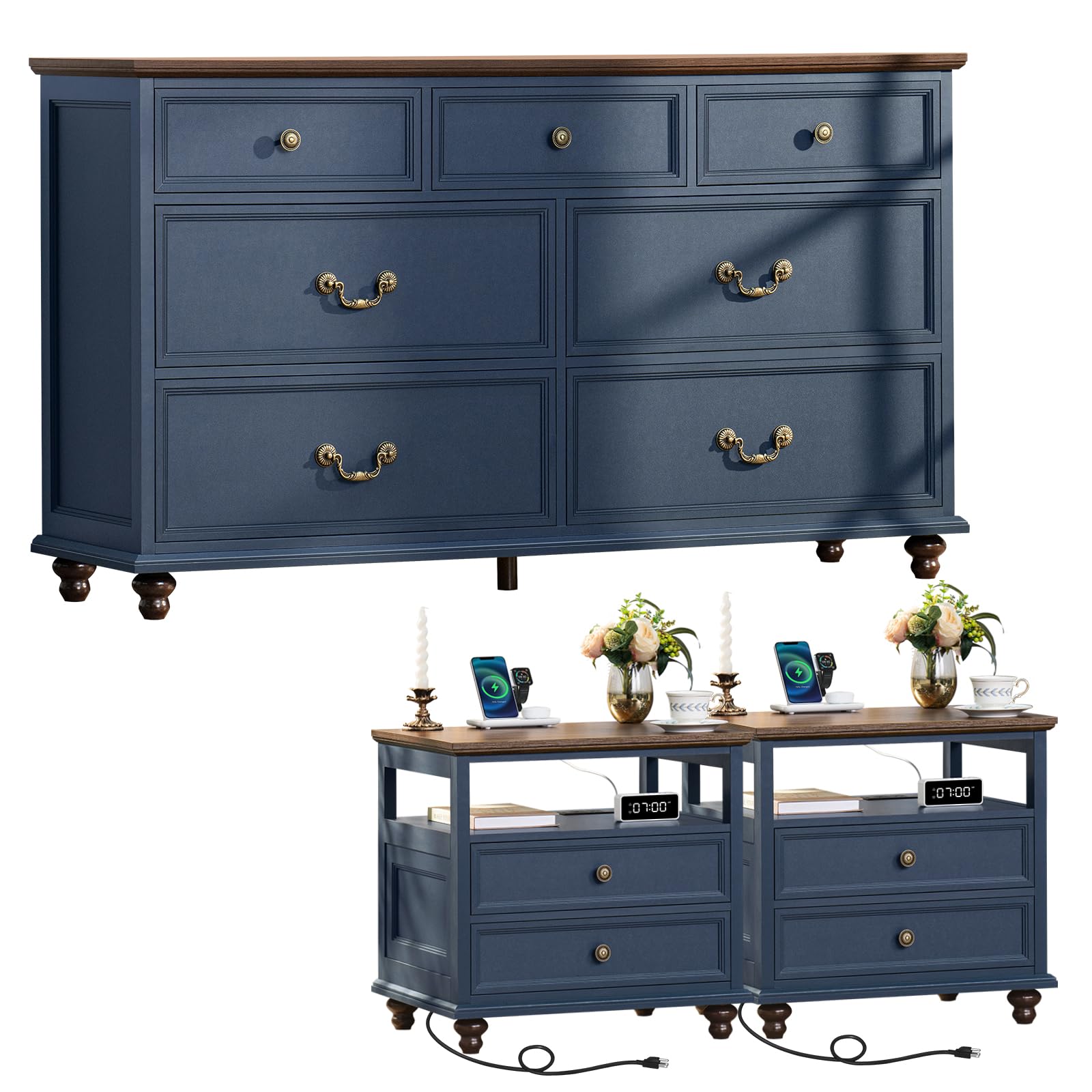 Amazon.com: Joaxswe Farmhouse Furniture Set, Nightstands Set of 2