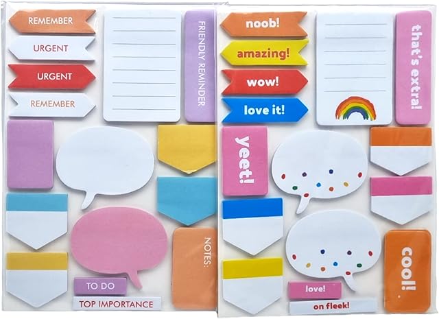 Happy Sticky Notes - 2 Packs of 480 Pieces Sticky Notes Set - Pastel Coloured Sticky Post Notes - Self-Stick Removable Multipack Sticky Notes Tabs for Students Home Office School Supplies