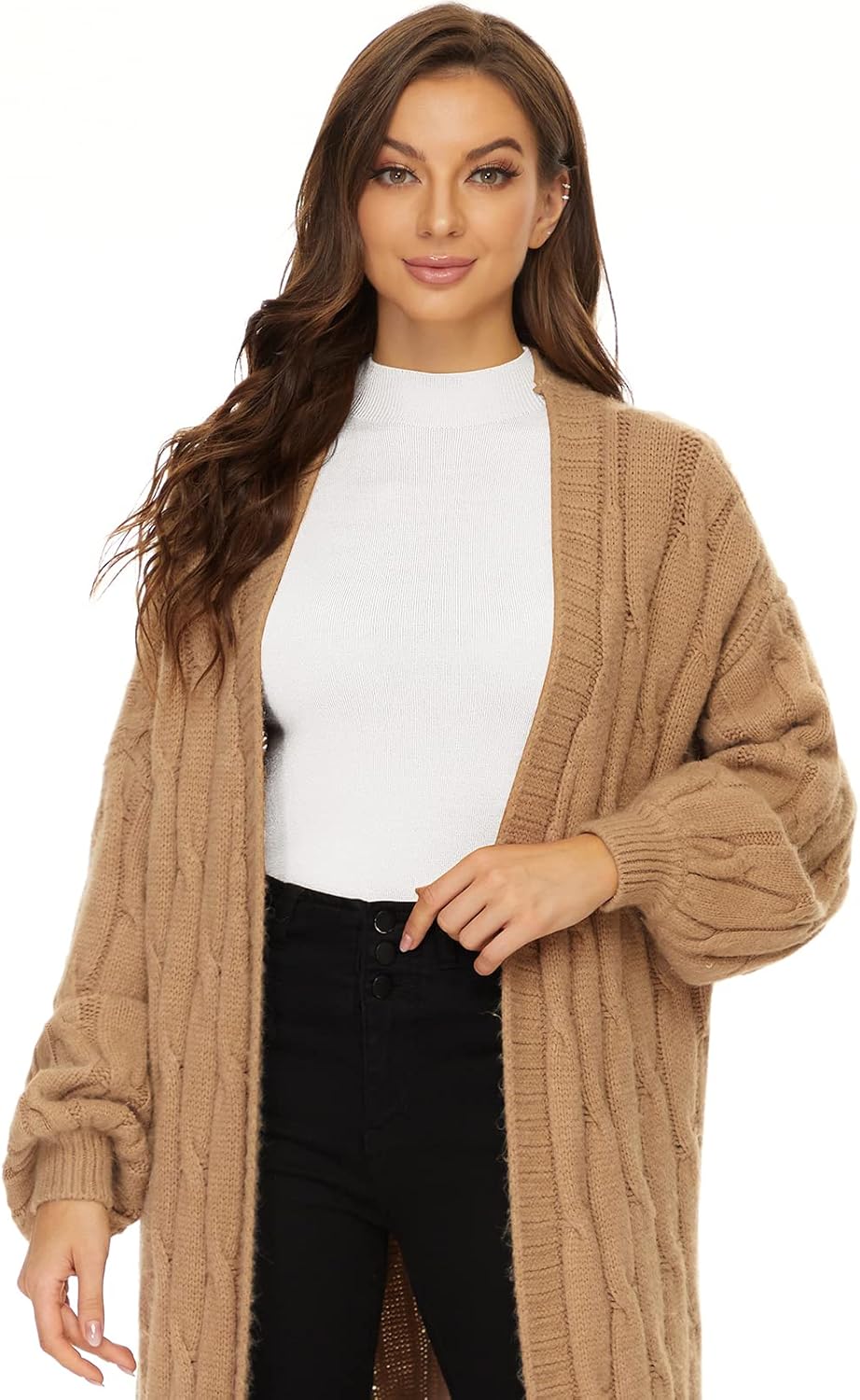 Anbenser Women’s Short Sleeve Mock Pullover Sweater Knit Jersey Top Slim Fit - Image 6