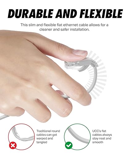 Miniatura 3 de Cable Ethernet Cat 6 LAN plana de 75 pies UTP Cat 6 RJ45 cable Ethernet largo cable de red parche cable de Internet 75 pies color blanco