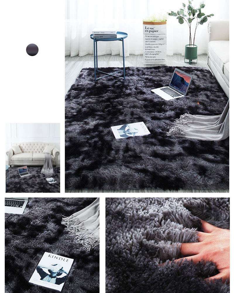Miękki w dotyku dywanik tie-dye dywany antypoślizgowy dywan kudłaty dywany puszyste sztuczne futro dywan podłogowy dywan do salonu sypialni, szary 160 x 200 cm