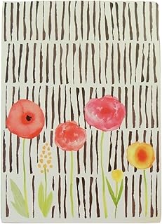 Spring Floral Journal ~ Painted Flowers (Flowers Against Black Stripes; 5