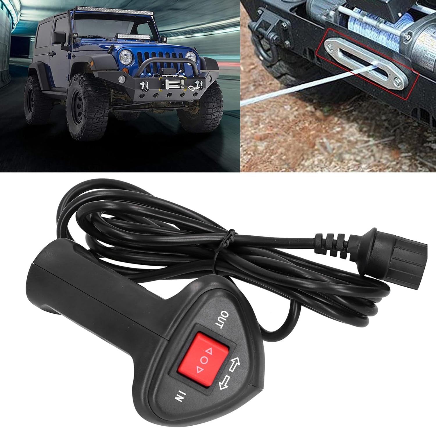 Universal Electric Winch Remote Control Controller, 3 Pin Winch Controller with 9.2ft Cable for Car Off-Road Vehicle control winch