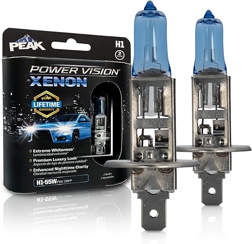 PEAK H1-55W Power Vision XENON - Faros delanteros de 55 W, color blanco brillante, paquete de 2